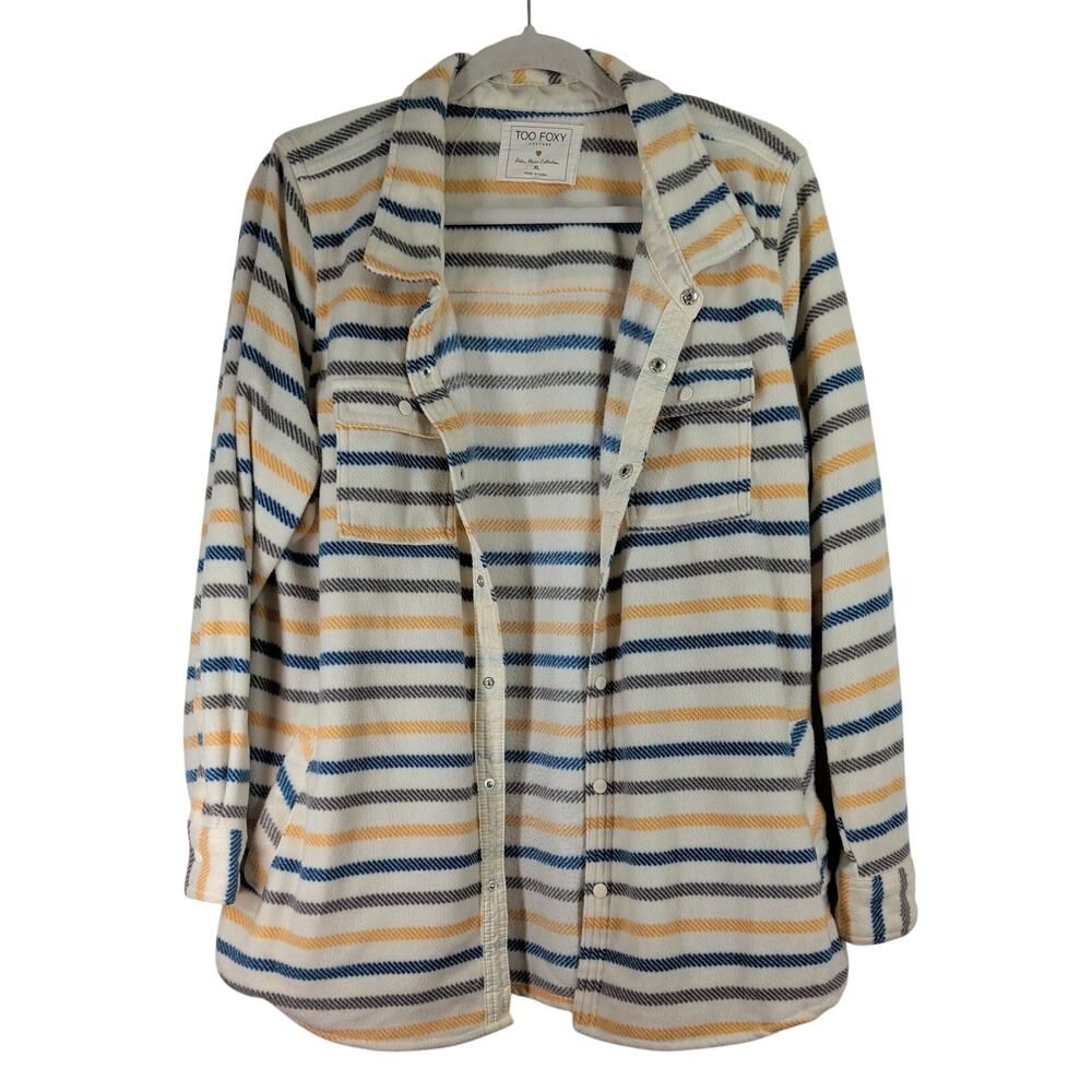 Too Foxy Polar Fleece Shacket, Snap Button, Size XL